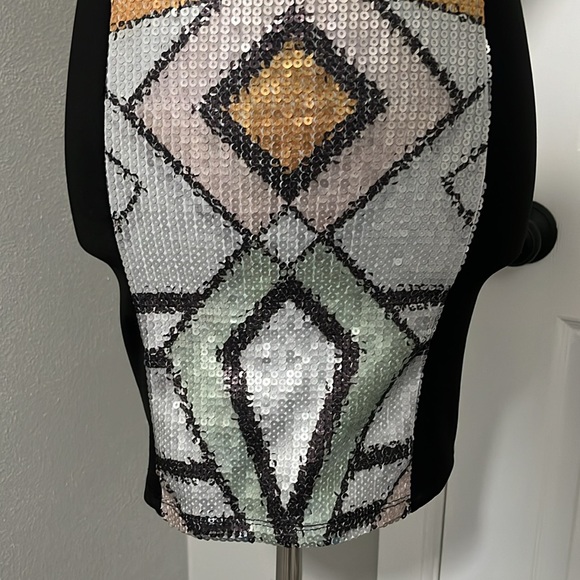 LSTR Strapless Aztec Print Strapless Sequin Bodycon Mini Dress - Picture 4 of 11